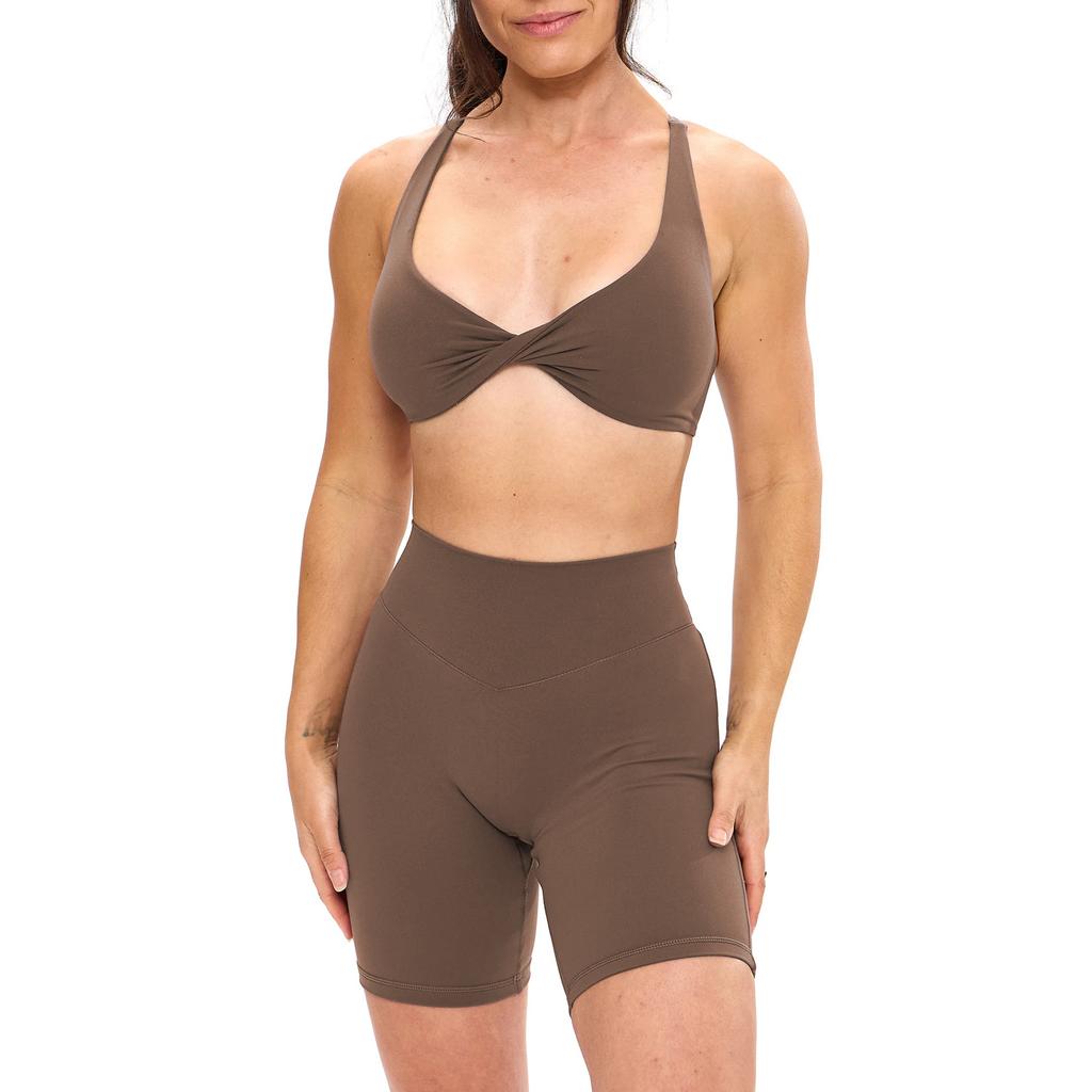 New kinks show chest gathering underwear yoga suit fitness sports shorts Pilates quick-drying two-piece set