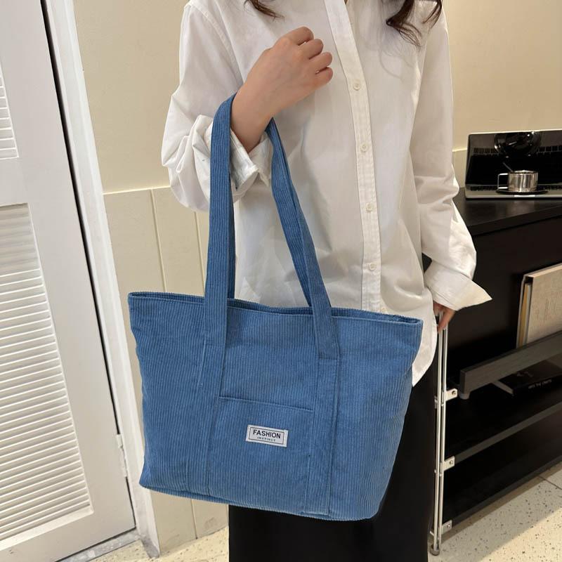 Shoulder bag tote bag 2025 autumn new corduroy fashion simple large capacity commuter women's bag