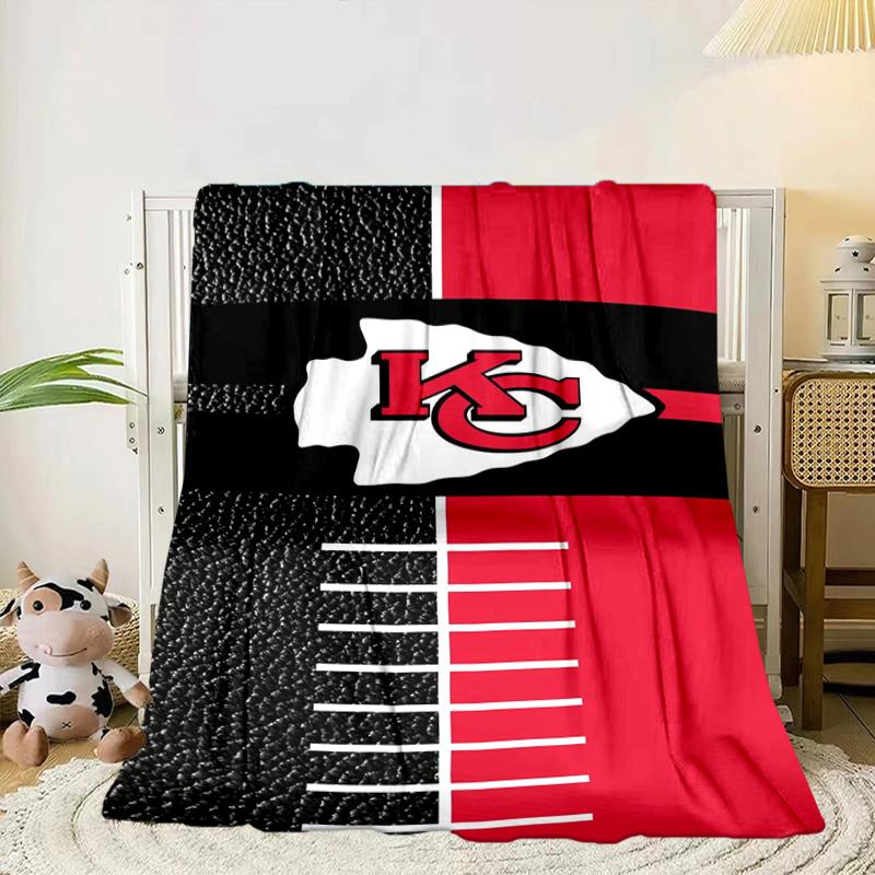 Kansas City Chiefs Logo Portable Blanket/Soft Blanket Bedding Blanket Suitable for Travel Camping Living Rooms Offices Sofas Fan Gifts