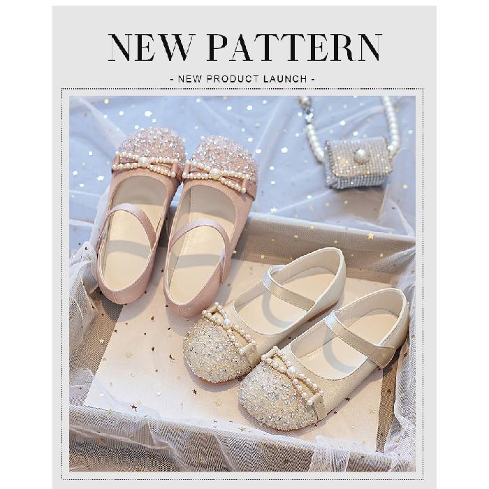 Princess shoes for girls2026Spring and Autumn Rhinestone Single Shoes for Babies, Small Leather Shoes, Children's Shoes with Soft Soles, Shiny and