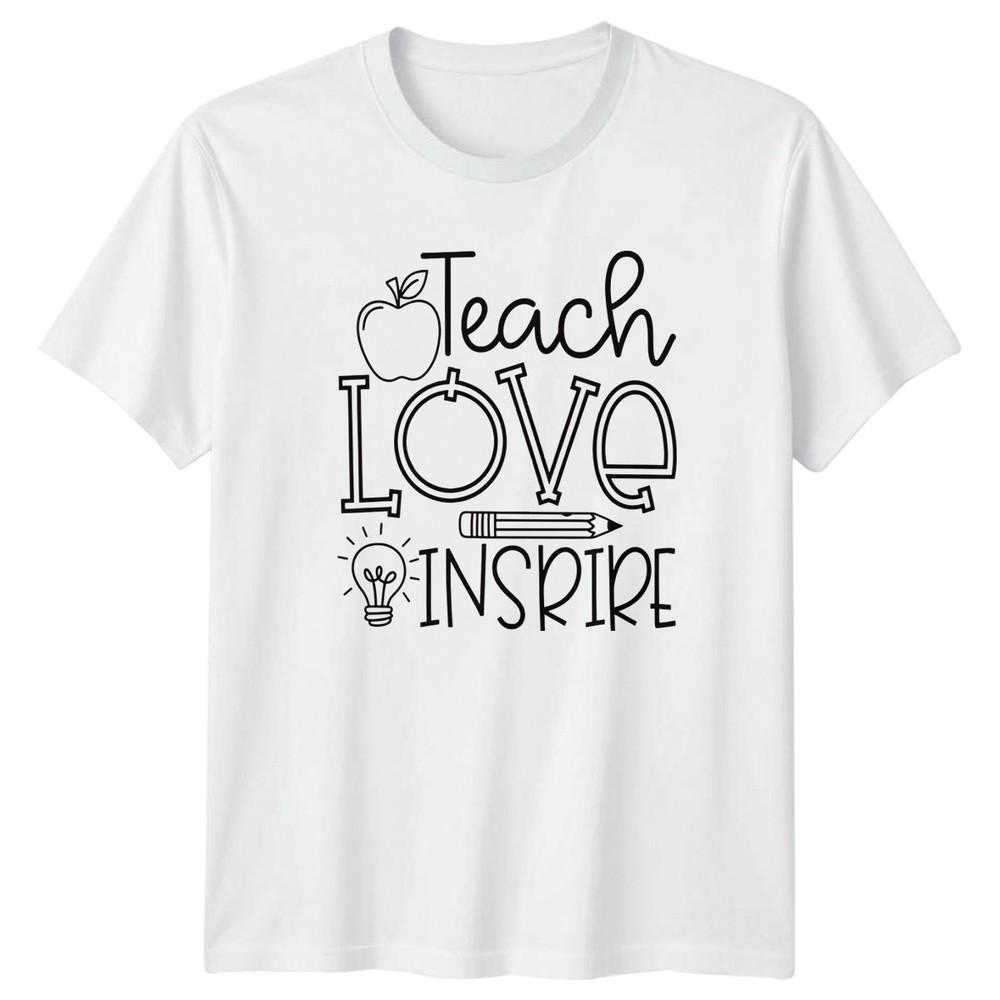 Teach Love Inspire TShirt Teacher School Gift For Him And Her S