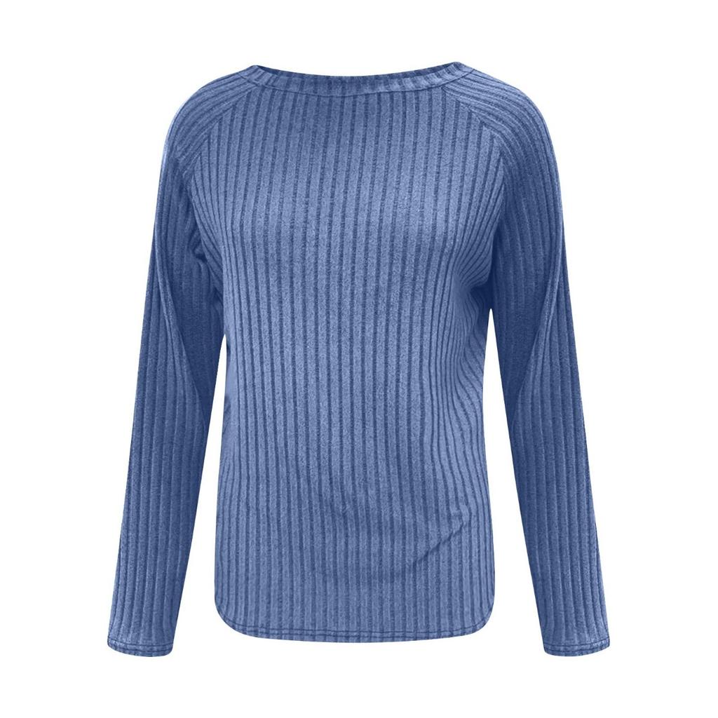 Women's New Loose Round Neck High-low Curved Hem Top for Women, T-shirt