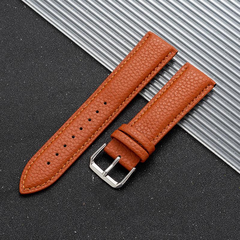 Litschi-Muster 22mm Echtes Leder Uhrenarmband für Huawei GT