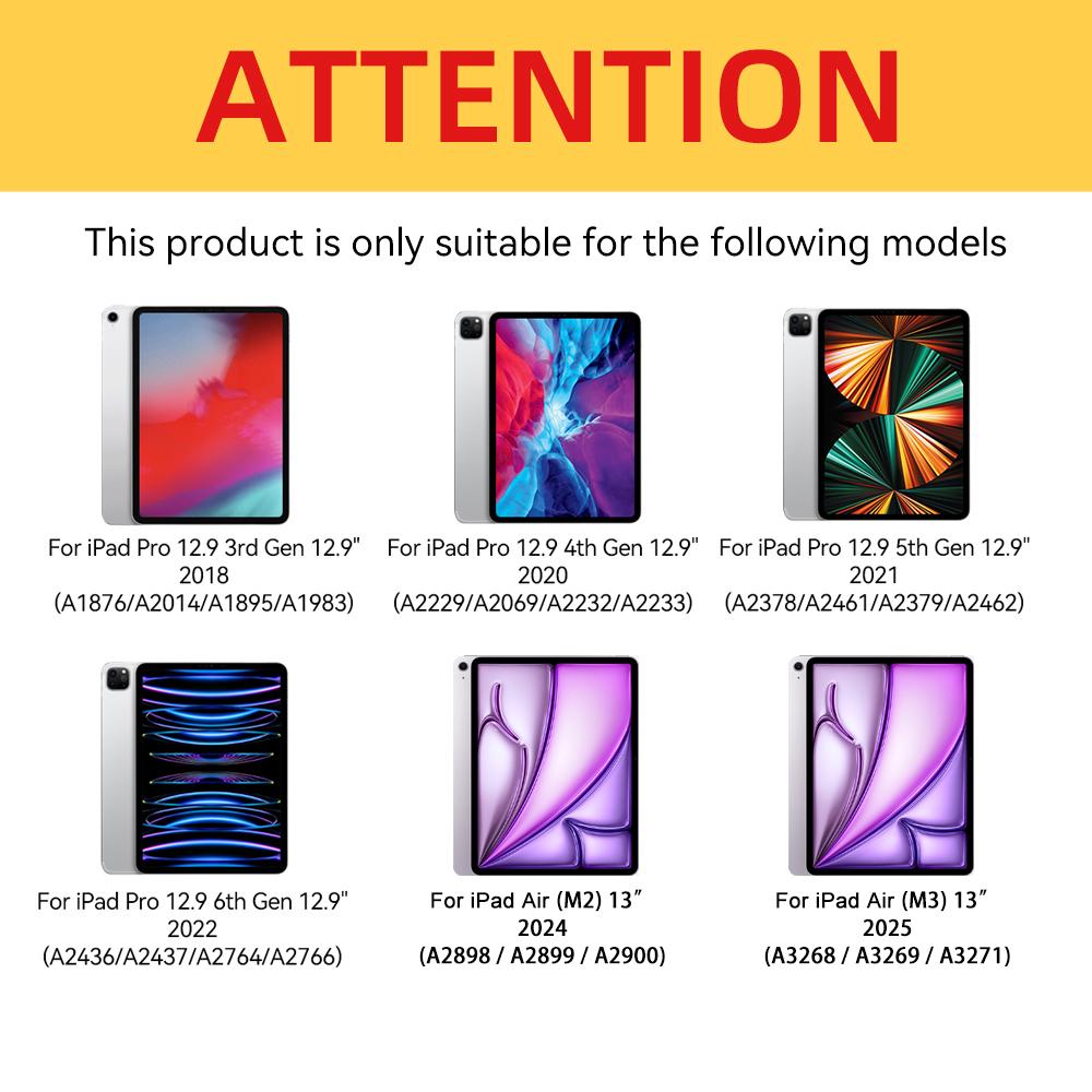 Case for IPad Air 13 Inch M3 2025 & M2 2024, IPad Pro 12.9"(2022-2018 Released) Slim Smart Protective Cover, Auto Wake Sleep