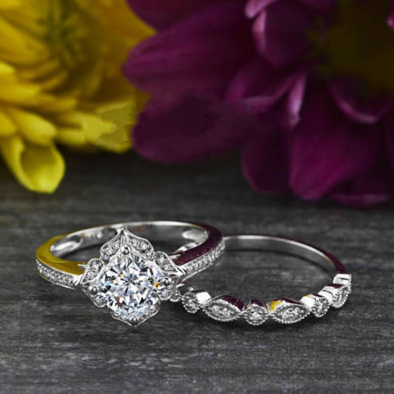 

Популярное европейское и американское серебряное женское повседневное кольцо с инкрустацией белым цирконом