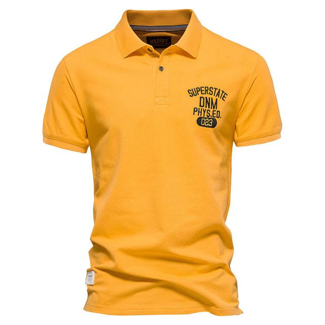 Lapel Cotton Short Sleeve  Tops Solid Colour Embroidery Sports Bottom Men's POLO Plus Size