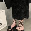 Fashion 2024 Summer Fashion Women's Sandals Fashion Ankle Cross Tie Women's Sandals