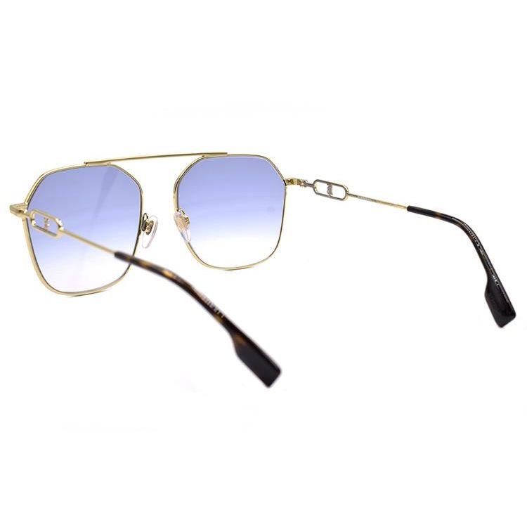Burberry Segundo. Gafas de sol Serie Patrón de Logo Exclusivo Monograma 3124 Gafas de sol para mujer Gradiente Dorado-Azul Púrpura B3124-1109/19-57