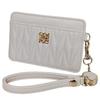Pass Case with for IC Card ID Card Horizontal with for R68 Ivory [Cross Marberry] Reel, Cute, Slim, Stylish, Women, Holder, Holder, Type, Strap,