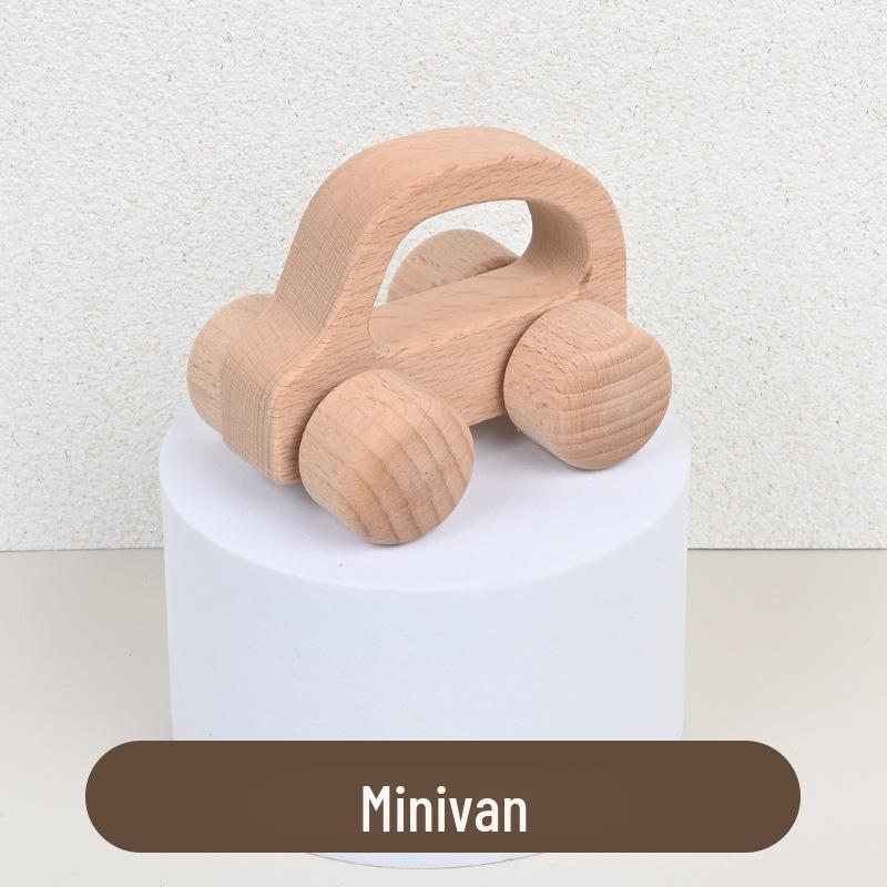 Eco-Friendly Beech Wood Toy Car - Natural Finish, Safe for Kids' Education