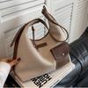 Black And Brown Canvas Tote Bag For Women 2024 Chic And Spacious With Color Block Design