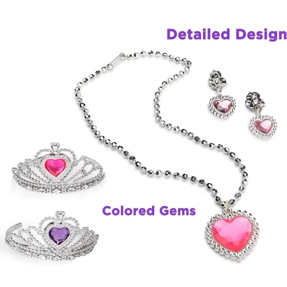 Necklace Crown Girls Jewelry Toys Pretend Play Crystal Shoes Toy Princess Dress Up Toys  Halloween