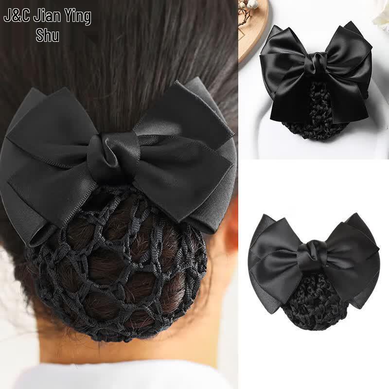 Jianyingshu Professional Hair Bun Net with Bow чёрный