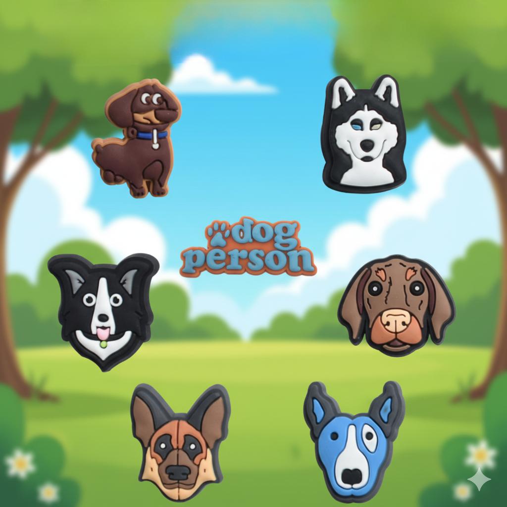 

Джибитсы собаки домашние животные Dog Jibbitz 7 шт аксессуары крокс украшение різнокольоровий