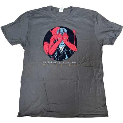 Queens Of The Stone Age Unisex-Erwachsene Villains R&L 2017 T-Shirt aus Baumwolle mit Rückenaufdruck