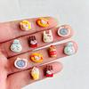 60 Pieces Of Cartoon Resin Food Toy Cat Rhinestone Decoration Diy Accessories, Suitable For Nail Art And Jewelry Making A151