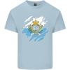 Torn San Marino Flag Sammarinese Day Football Unisexs Light Cotton TShirt