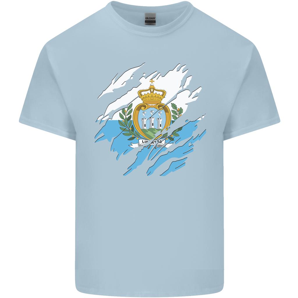 Torn San Marino Flag Sammarinese Day Football Unisexs Light Cotton TShirt