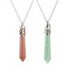 Collier pendentif colonne hexagonale pyramide hexagonale en agate de cristal de pierre naturelle N579