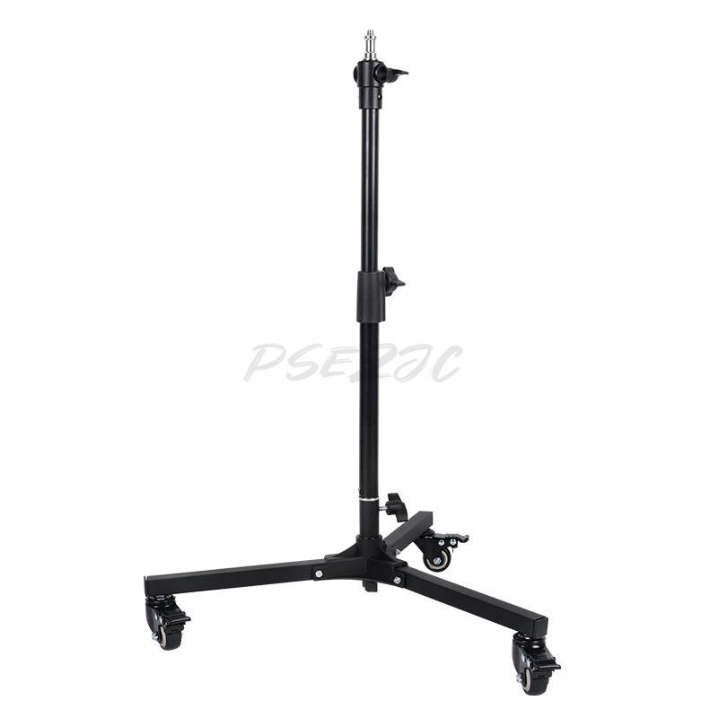 Heavy-Duty Foldable Floor Light Stand with Pulley for Studio Live-Streaming Tripod Flash Mount