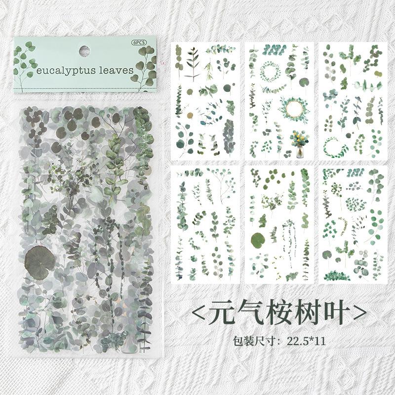 Floral PET Stickers Ins Aesthetic for Journaling Decoden DIY Scrapbook Girl Craft Supplies