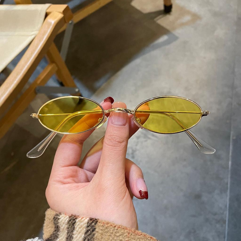 New Unisex Retro Small Frame Oval Sunglasses Fashion Design Sun Glasses Summer Vintage Shades Eyeglasses Women'S Fashion Glasses