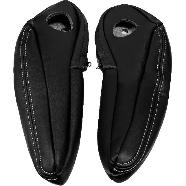 Microfiber Leather Seat Armrest Cover (Black) - Compatible with 2011-2016 Chrysler Town & Country - Left & Right Side - Color Code XLX1 (Check Glove