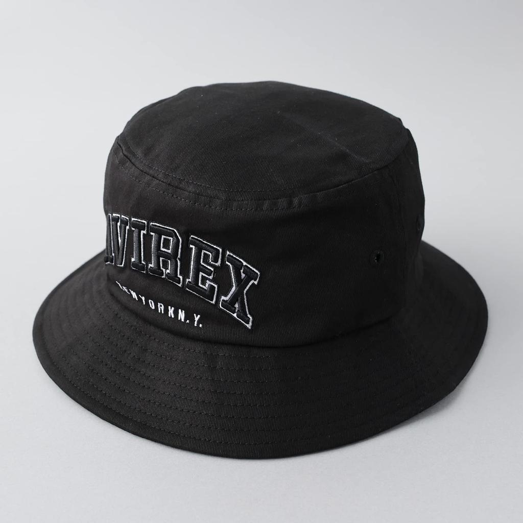 Authentic 3D Logo Bucket Unisex Casual 3D Black [AVIREX] Hat, Hat, Cap, Men's, Women's, Bucket, Hat,