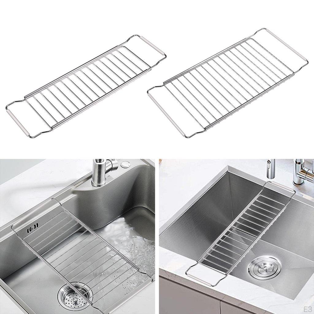 Dish Drainer Over Sink Rack for Cups Multifunctional Expandable Cork Coaster,