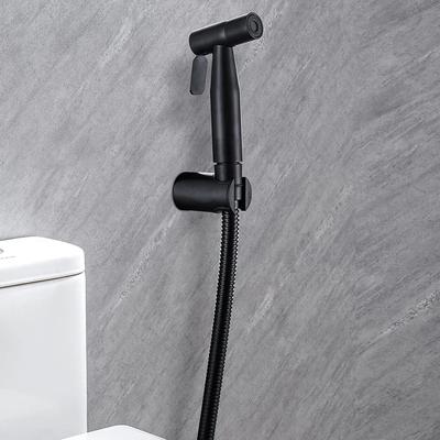 Black Bidet Faucet Handheld Portable Toilet Sprayer Stainless Steel Bidet Faucet with Self-cleaning Shower Head