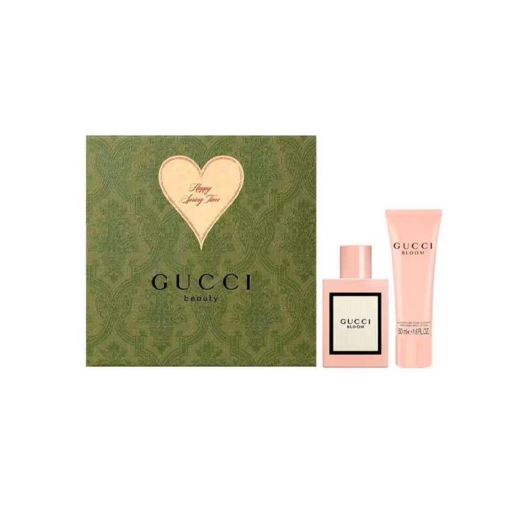Gucci Bloom Женский Парфюмированный Набор для Тела, Подарочная Коробка, Туалетная Вода EDP 50мл+50мл Perfume 50ml+Body Lotion 50ml