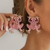 Fashion Full Rhinestone Frog Stud Earrings, Y2K Unique Versatile Animal Ear Jewelry Wholesale