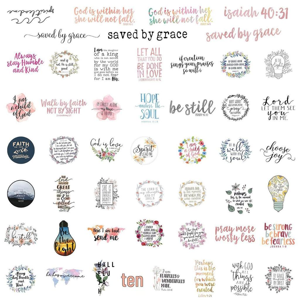 50 Inspirational Graffiti Text Stickers - Waterproof & Creative for Water Bottles, Luggage
