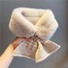 Women's Plush Neck Warmer: Cute Cross Faux Otter Ins Rabbit Fur for Autumn & Winter