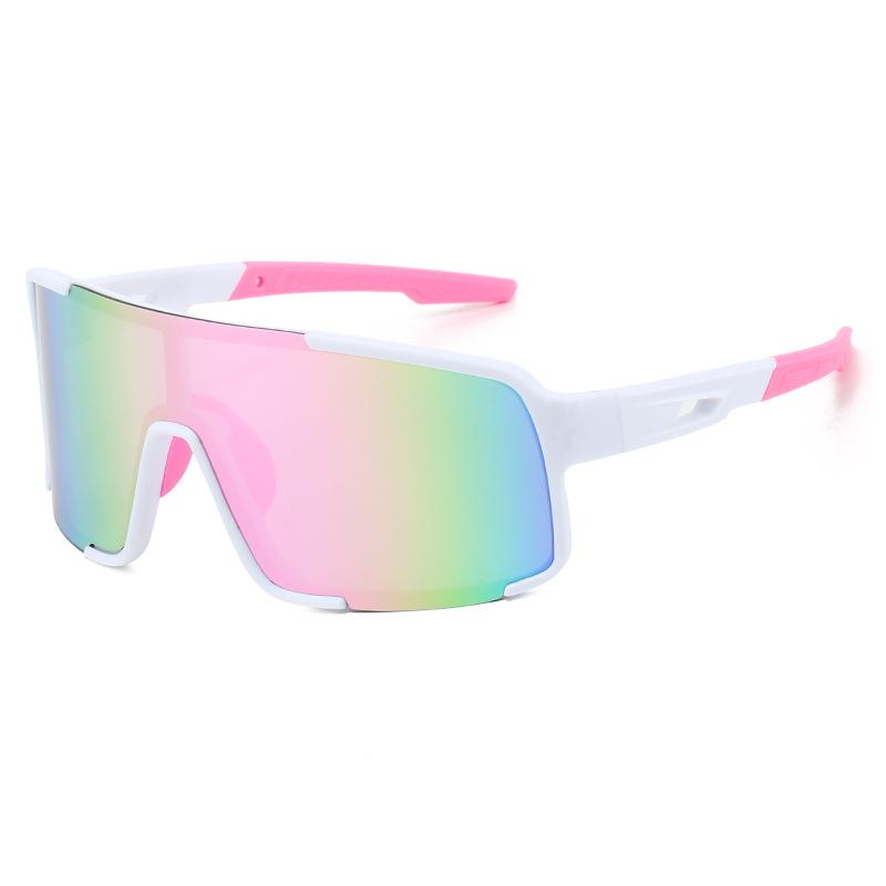Large frame one-piece cycling glasses, the same for men and women, colorful sunscreen and UV protection sunglasses