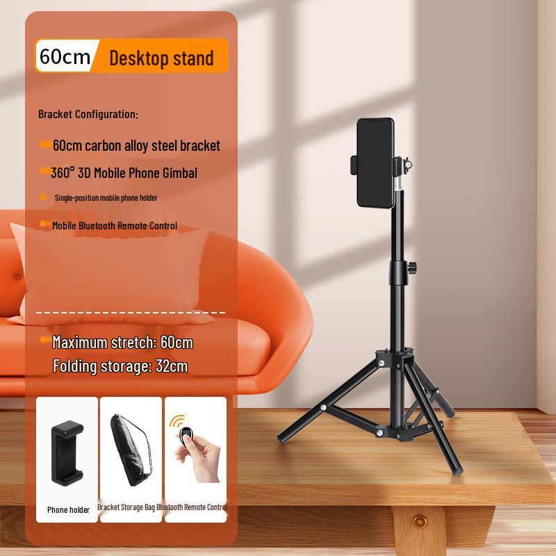 2.1m Photography & Video Tripod with Light Stand for Desktop or Floor Use