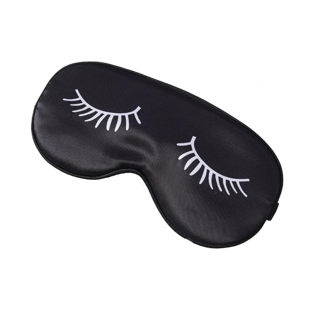 1PC Breathable Printed Eyelash Double-sided Imitation Silk Eye Mask
