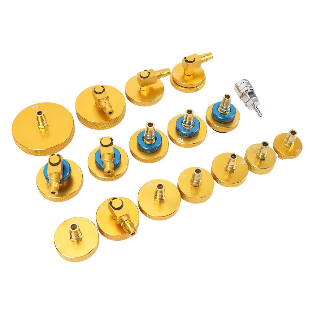 17PCS Brake Fluid Bleeder Adapter Kit Aluminum Master Cylinder Bleeder Adapter Set for Most Vehicles