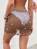 Holiday beach crochet short skirt sexy bikini wrap skirt shell hollow half skirt