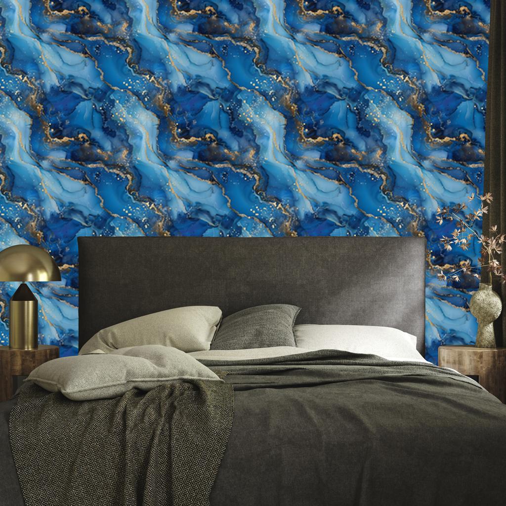 Wallpaper Ink blue, navy blue, turquoise and graphite 50x1000