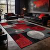 Red Gray Color Matching Art Carpet for Living Room Decoration Home Antiskid Fluffy Rug Easy Clean Short Velvet Coffee Tables Mat