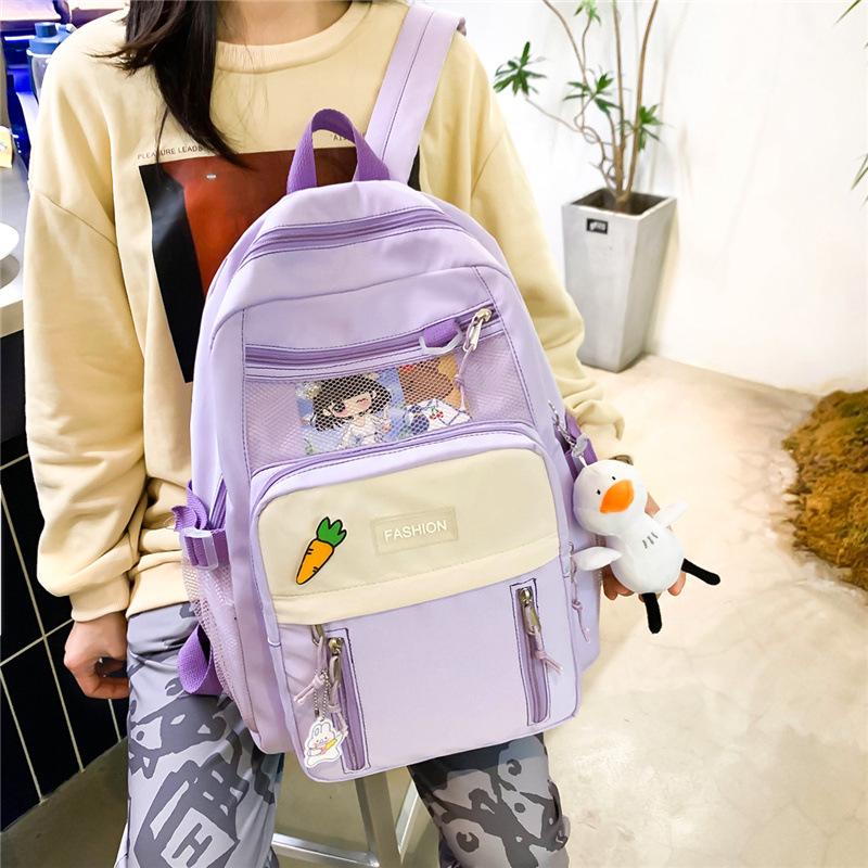 Large capacity schoolbag cute girl high school student junior high school student backpack fashion casual backpack