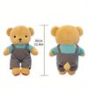 Cute Bear Plush Toy Soft Stuffed Animal Doll In Overalls Kids Gift for Girls Boys Kawaii Bear Plushie for Bedroom Decor