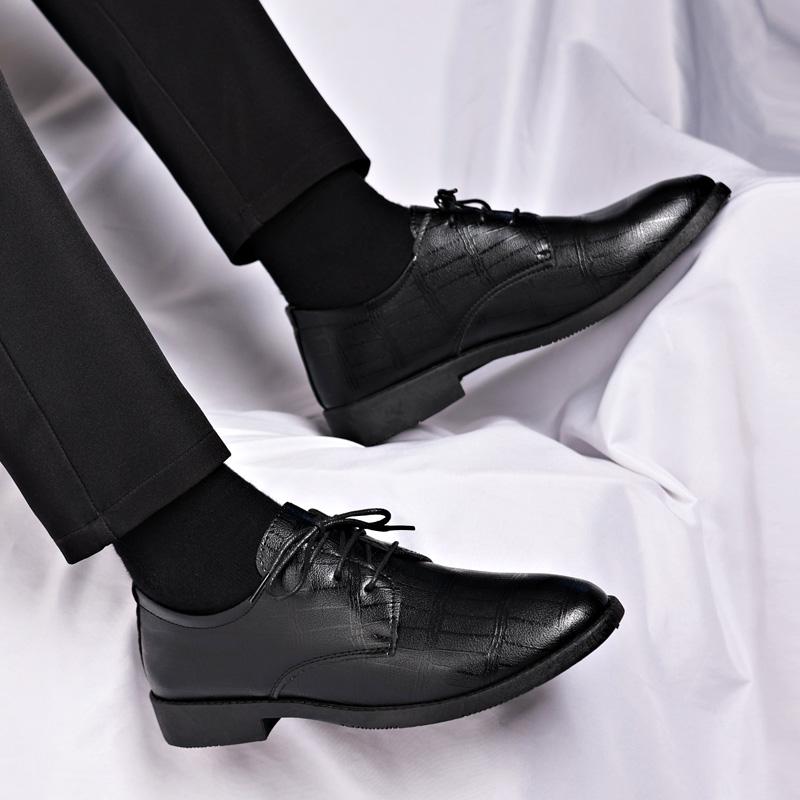Suit Leather Shoes Autumn British Style Business Dress Soft Sole Black Best Man Wedding Groom Shoes