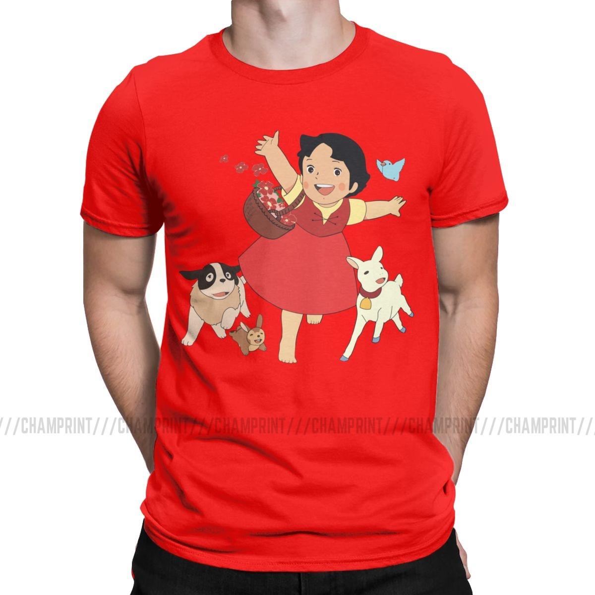 

Heidi The Girl From The Alps T Shirt Men Casual TShirt Round Collar Goat Anime Tee Shirt Short Sleeve Clothes Birthday Present S