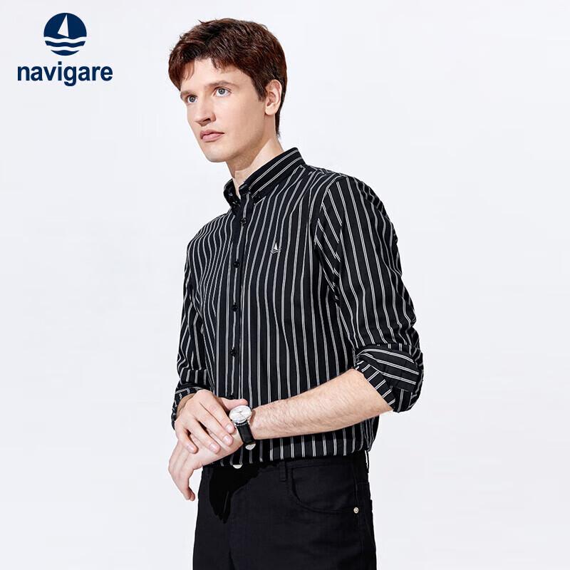 Navigare Men s Striped Cotton Blend Long-Sleeve Casual Shirt XL