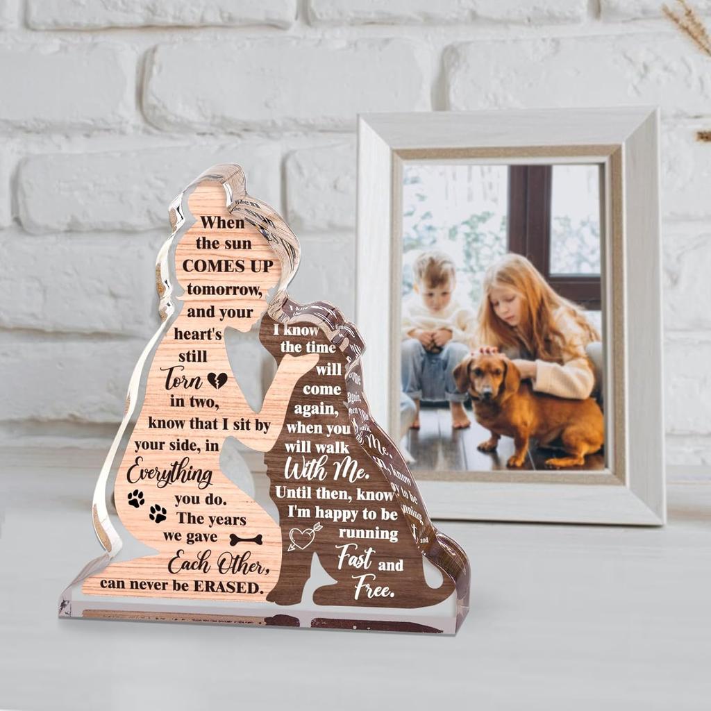 Dog Memorial Gifts for Loss of Dog, Loss of Dogs Sympathy Gift, In Memory Of Puppy, Acrylic Plaque Pet Passing Away Keepsake for Grieving Pet Owners