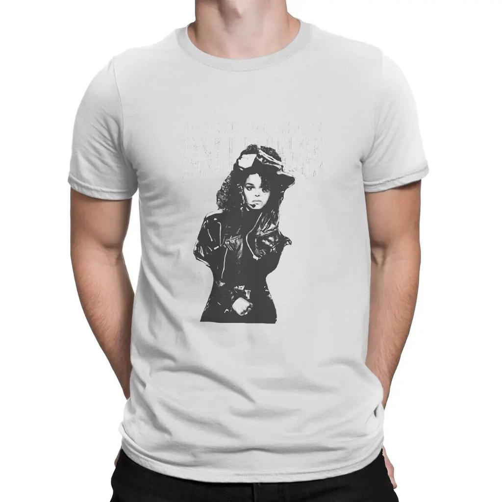 Unisex's Singers And Actors In The American Pop Music Industry T Shirt Janet Jackson Czysta bawełna Ubrania Nowość Krótki rękaw