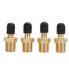 4Pcs Tank Valve 14in NPT Male Thread 200PSI Standard Valve Core Brass Valve with Sealing Caps for