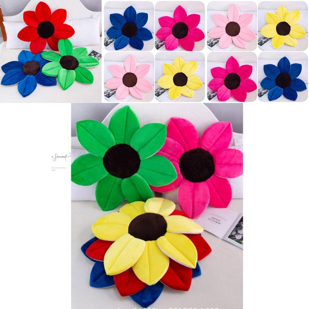 Cute Flower Shaped Plush Bath Mat Cozy Cartoon Style Seat Cushion For Sofa Or Chair